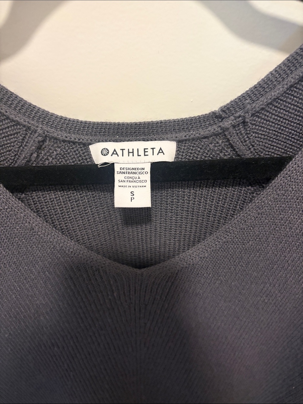 Athleta Purple Hanover V-neck Sweater (Small Petite) - Picture 3 of 8